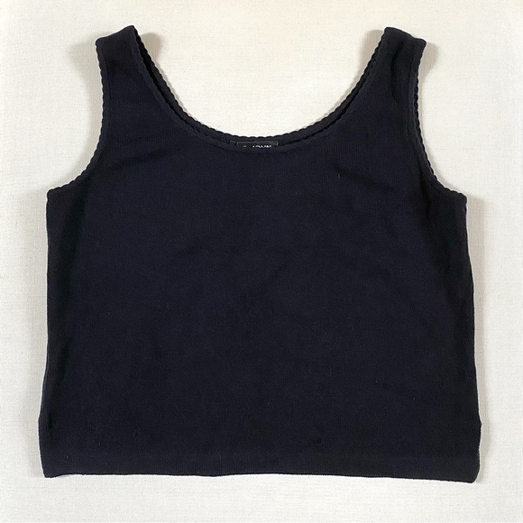 ST. JOHNS SCALLOPED EDGE KNIT TANK TOP BLACK, WOMEN SIZE S - Picture 10 of 11